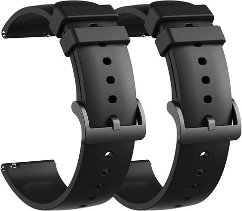 2 Pack Waterproof Bands Compatible with Amazfit Bip 3 Pro Watch Band, Soft Silicone Replacement Band for Amazfit Active/Gts 4 Mini/Gtr Mini/Bip 3 Smartwatch in Kuwait