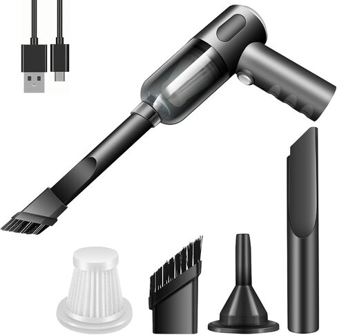 Compressed Air Duster Wireless Handheld Car Vacuum Cleaner, Air Blower 3 in 1 Electric Air Dusters Computer Vacuums Keyboard Cleaner Power Rechargeable Vacuum for Desk Home and Office Dust Cleaning in Kuwait