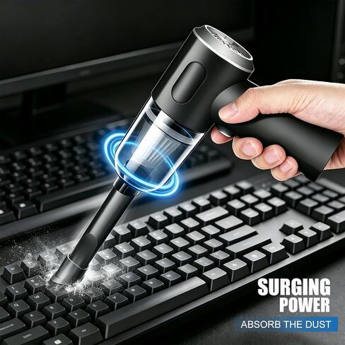 Compressed Air Duster Wireless Handheld Car Vacuum Cleaner, Air Blower 3 in 1 Electric Air Dusters Computer Vacuums Keyboard Cleaner Power Rechargeable Vacuum for Desk Home and Office Dust Cleaning in Kuwait