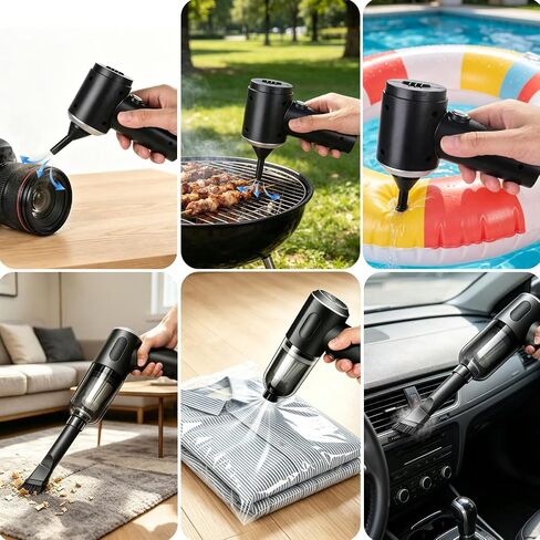 Compressed Air Duster Wireless Handheld Car Vacuum Cleaner, Air Blower 3 in 1 Electric Air Dusters Computer Vacuums Keyboard Cleaner Power Rechargeable Vacuum for Desk Home and Office Dust Cleaning in Kuwait
