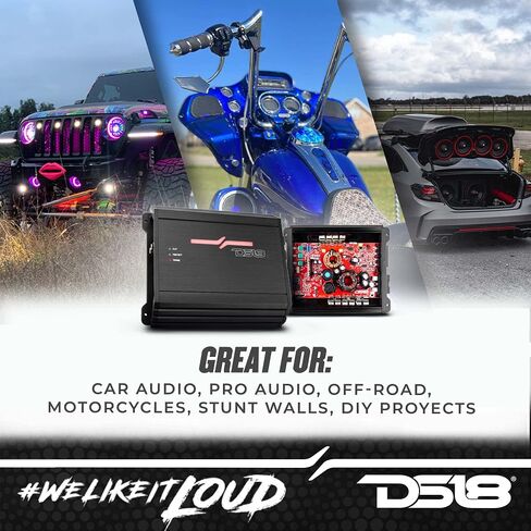 DS18 ZR500.1D Car Amplifier Class D 1-Channel Digital Monoblock Amp Remote Subwoofer Level Knob 1500 Watts Peak Power Adjustable Low Pass, Gain Knob, Subsonic Frequency (Renewed) in Saudi Arabia