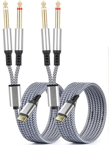 2 Pack USB C to 1/4 Audio Cable 6.35mm TS to Type C Y-Splitter Audio Cable in Saudi Arabia