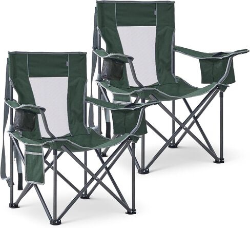 2 Pack Oversized Camping Chairs, Folding Outdoor Chair Support 400 Lb, Blue in Saudi Arabia