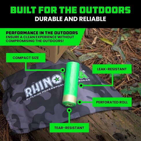أكياس تواليت محمولة معطرة من Rhino USA (كرتان) - أكياس نفايات للتخييم in Kuwait