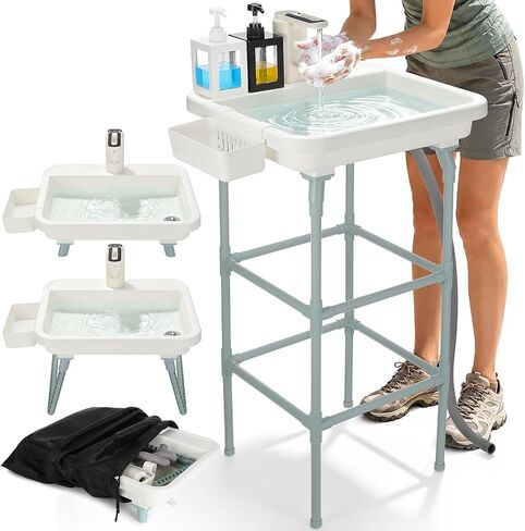 Portable Camping Sink with Floor Stand, Outdoor Wash Station Set in Kuwait