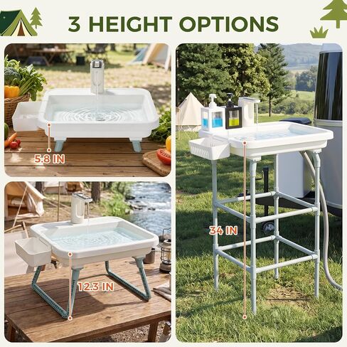 Portable Camping Sink with Floor Stand, Outdoor Wash Station Set in Kuwait