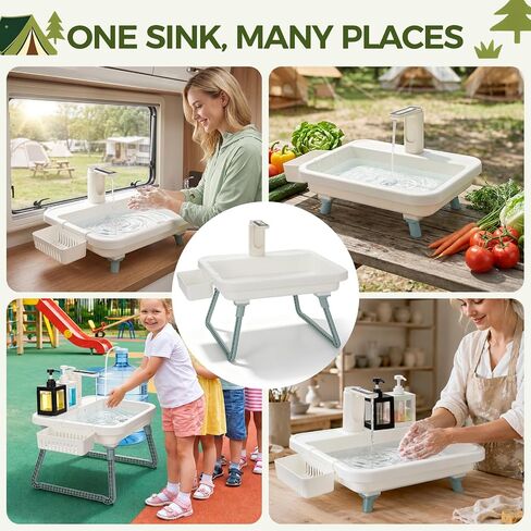 Portable Camping Sink with Floor Stand, Outdoor Wash Station Set in Kuwait