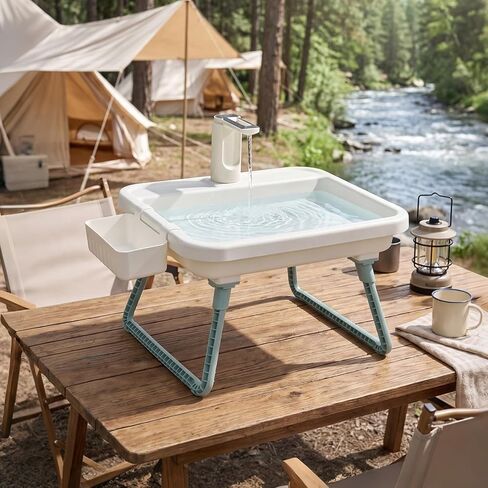 Portable Camping Sink with Floor Stand, Outdoor Wash Station Set in Kuwait