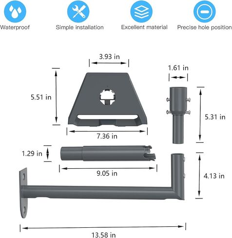 طقم تثبيت على الحائط من الألومنيوم EDUP LOVE لجهاز Starlink Gen 3/V4/Standard 4/4X in Kuwait
