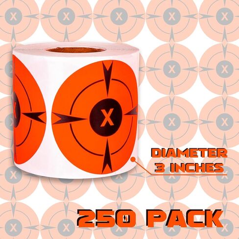 Highwild 250 Pack of 3-inch Fluorescent Orange Bullseye Adhesive Target Stickers - Suitable for Handguns, Rifles, BB Guns, Airsoft, Pellet Guns in Saudi Arabia