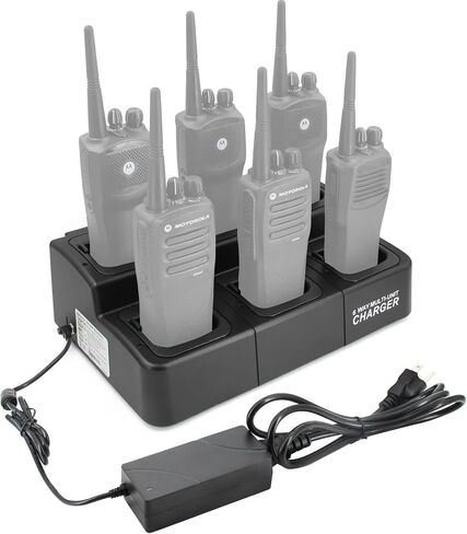 CP200D 6 Unit Multi Charger Replacement for PMLN6588A Six Way Rapid Charger Compatible with Motorola CP200D CP200 EP450 GP3688 R2 XIR P3688 DEP450 & NNTN4851 NNTN4497 NNTN4970 PMNN4450 Batteries in Saudi Arabia