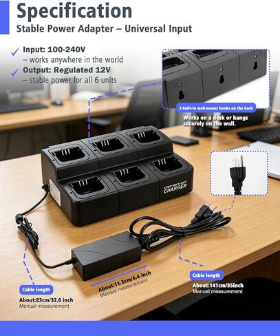 CP200D 6 Unit Multi Charger Replacement for PMLN6588A Six Way Rapid Charger Compatible with Motorola CP200D CP200 EP450 GP3688 R2 XIR P3688 DEP450 & NNTN4851 NNTN4497 NNTN4970 PMNN4450 Batteries in Saudi Arabia