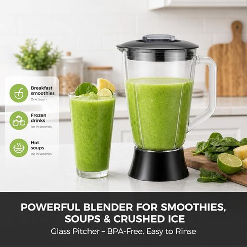 Homtone 16 Cup Food Processor Blender, Large 11-in-1 Food Processor & Blender Combo, Die-Cast Aluminum Motor Base – 5 Preset Modes for Chopping, Shredding, Slicing, Kneading, Dicing, 650W, Silver in Kuwait