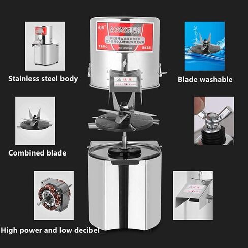 110V 600W Commercial Food Processor Machine, High Power Electric Vegetable Meat Chopper Grinder Stainless Steel Adjustable Thickness Food Slicer - 110volt 120kg/h, Granular Type in Saudi Arabia