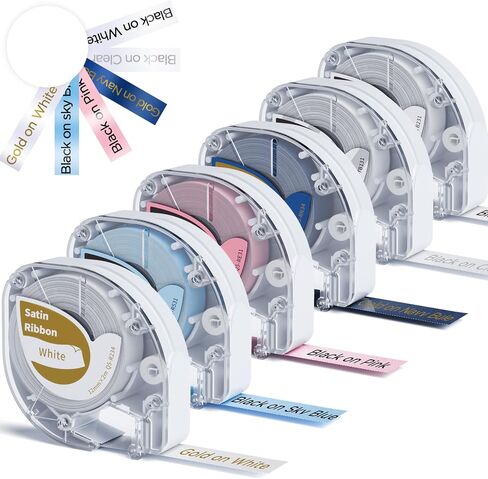 Phomemo P12 Label Tape, Label Maker Refills for Phomemo P12 & P12-Pro Phomemo LT12 Label Maker, Plastic Label Tape Compatible Dymo Label Maker Refills, Work with Dymo LetraTag 200B LT-100H, 6 Pack in Saudi Arabia