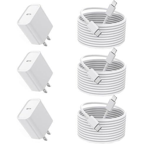【Apple MFi Certified】Fast Charger iPhone,Fast i Phone Charging Cord 3Pack iPhone Charger Fast Charging Plug Block 6FT USB C to Lightning Cable for iPhone 14/14 Pro Max/Plus/13 Mini/12/11/XR/XS,AirPods in Kuwait