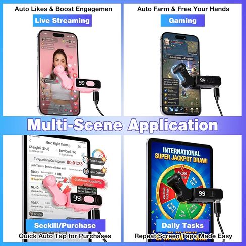2 Pack Auto Clicker Tapper for Phone Rechargeable & 107 Adjustable Speeds in Saudi Arabia