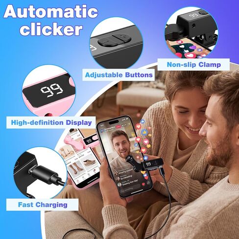 2 Pack Auto Clicker Tapper for Phone Rechargeable & 107 Adjustable Speeds in Saudi Arabia