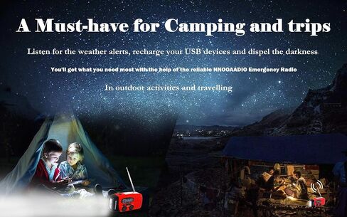 2000mAh SOS Alarm Emergency AM FM Weather Radio, 3LED Type-C Hand Crank Solar Battery Operated Portable Wind Up Radio Flashlight, Cell Phone Charger Survival Kit (Red) in Kuwait