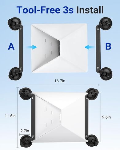 لStarlink Mini Mount، Starlink Mini Suction Cup Mount لسقف السيارة، نافذة سقف السيارة، Starlink Mini Accessories مجموعة تركيب لشاحنة RV، قارب السيارة، حامل قوس قاعدة محول شاحن مغناطيسي in Kuwait
