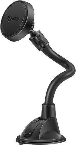 IPOW Long Arm Universal Magnetic Cradle Windshield Dashboard Cell Phone Mount Holder with 4 Metal Plates, Soft Firm Goose Arm & Enhanced Suction Cup in Kuwait