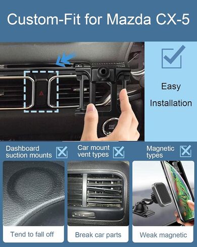 oricarmes Mazda CX-5 Phone Mount, Custom Fit 2017-present, Compatible with All Cell Phones in Saudi Arabia