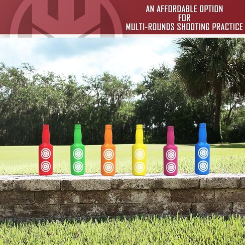 KNINE OUTDOORS 6 Pack Plastic Bottles Shooting Targets for Shooting, 6 Bright Colors with Hanging Rope for Target Practice, Target Practice for Airsoft Pellet Pistol BB Gun in Kuwait
