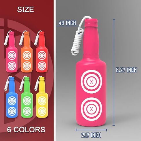 KNINE OUTDOORS 6 Pack Plastic Bottles Shooting Targets for Shooting, 6 Bright Colors with Hanging Rope for Target Practice, Target Practice for Airsoft Pellet Pistol BB Gun in Kuwait