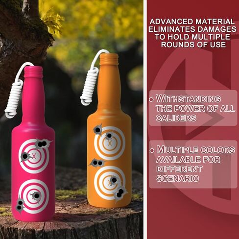 KNINE OUTDOORS 6 Pack Plastic Bottles Shooting Targets for Shooting, 6 Bright Colors with Hanging Rope for Target Practice, Target Practice for Airsoft Pellet Pistol BB Gun in Kuwait