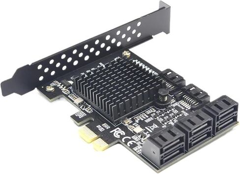 PCIe 2.0 x1 8-Port SATA3 6Gbps Expansion Card Low Profile in Saudi Arabia