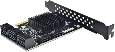 PCIe 2.0 x1 8-Port SATA3 6Gbps Expansion Card Low Profile in Saudi Arabia