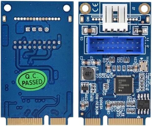 بطاقة توسيع اللوحة الأمامية Mini PCIe إلى USB3.0 19Pin 2-Port in Kuwait
