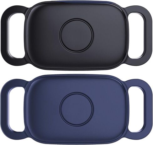 DDJ 2-Pack Waterproof Dog Collar Holder for Tile Life360 Pro 2024 Tracker, Silicone Cover Full-Body Protective Case for Tile Tracker Pet Collar Harness, Ultra Durable, Lightweight, Black+Pink in Kuwait