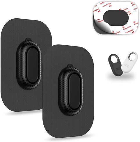 [2-Pack] Case for Galaxy SmartTag2 Fabric Holder | Secure & Discreet, Full Protection Galaxy Smart Tag 2 Holder with 3M Adhesive Sticker for Luggage,Camera Bags, Backpacks & Purses etc.(Black&Black) in Kuwait