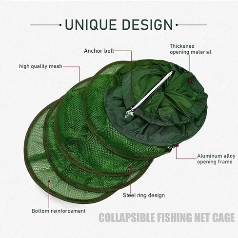 Portable Foldable Fish Basket, Collapsible Nylon Cage Basket in Saudi Arabia