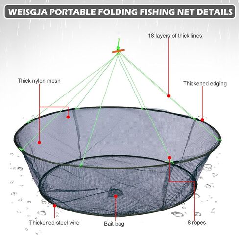 2PCS Portable Folded Fishing Net, 31.5 inch/39.4 inch in Saudi Arabia