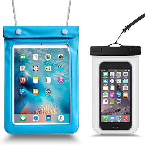 Universal Waterproof eReader Protective Case, 2 Pcs Cover for 6-7 Inch Kindle/iPad mini/kobo Clara/kobo Libra/Fire 7/iPhone and More, Waterproof Material, Including a Hanging Strap,Blue in Kuwait