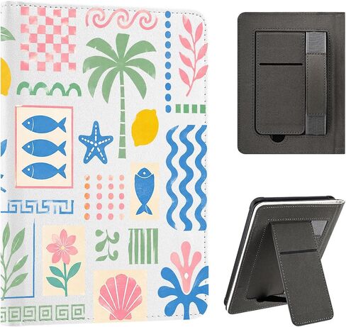 Stand Case for 7" Kindle Paperwhite 12th Painted Cat Floral in Kuwait