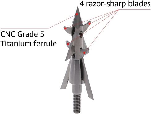 New Archery Products New Archery Products Slingblade 4 Ti Crossbow 100 Grain Hunting Stainless Steel Spin Tested Mechanical 3 Pieces Broadhead Set in Saudi Arabia