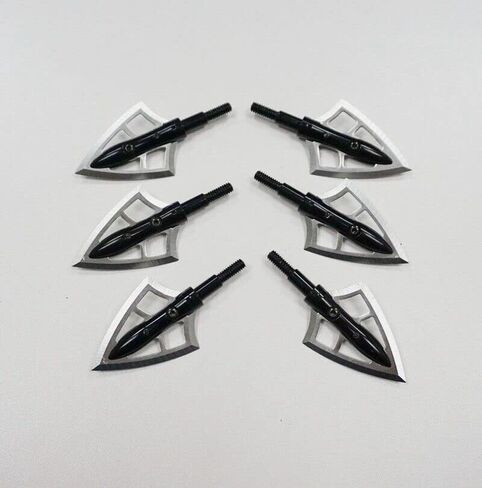 6PK Bow Hunting Broadhead 125 Grain Stainless Steel 2 Blades Hunting Tips for Crossbow Compound Bow Archery Hunting in Saudi Arabia