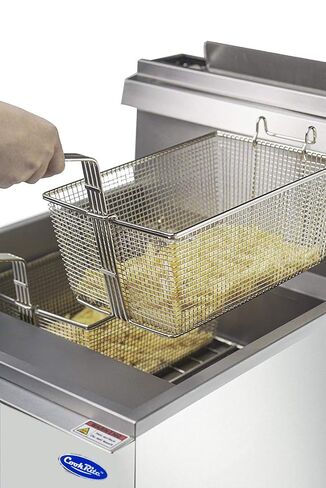Atosa CookRite ATFS-50-NG 50 lbs Free Standing Floor Fryer with Temperature Control | 4 Cast-Iron Vertical Burner Tubes | 2 Removable Frying Baskets | Stainless Steel, 136,000 BTU, Natural Gas (NG) in Saudi Arabia