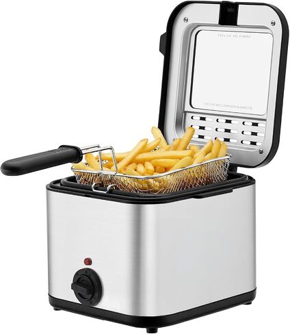 2.64Qt Electric Deep Fryer with Basket, 1000W Stainless Steel Deep Fryer in Kuwait