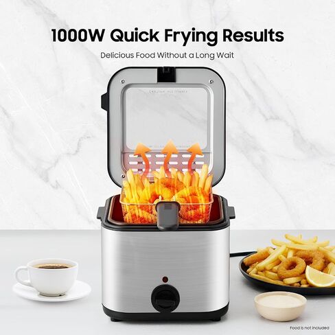 2.64Qt Electric Deep Fryer with Basket, 1000W Stainless Steel Deep Fryer in Kuwait