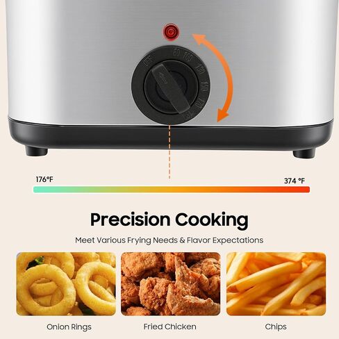2.64Qt Electric Deep Fryer with Basket, 1000W Stainless Steel Deep Fryer in Kuwait