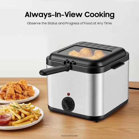 2.64Qt Electric Deep Fryer with Basket, 1000W Stainless Steel Deep Fryer in Kuwait