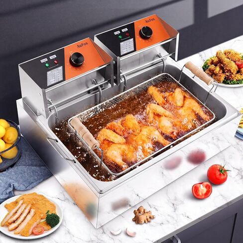 Commercial Deep Fryer,22.7QT Countertop Fryer with 3 Baskets for Restaurant in Kuwait