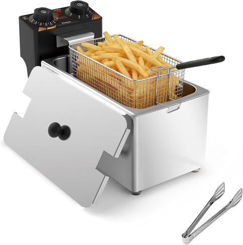Commercial Electric Deep Fryer 4L, 1200W with Timer and Removable Tank in Kuwait