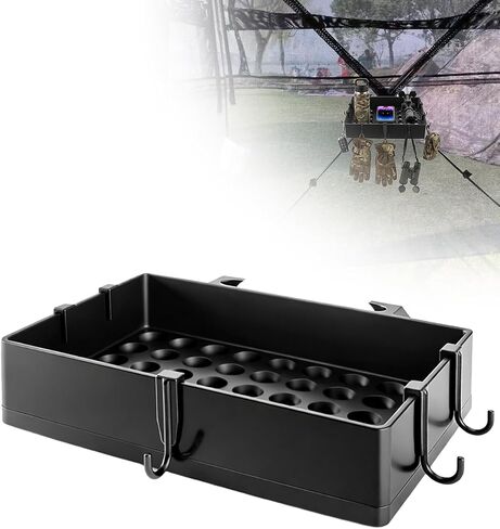 Hunting Blind Storage Rack, Ground Hub Tent Shelf with 5 Hooks in Kuwait