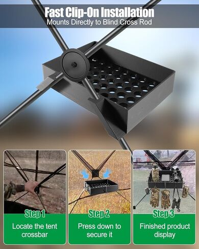Hunting Blind Storage Rack, Ground Hub Tent Shelf with 5 Hooks in Kuwait