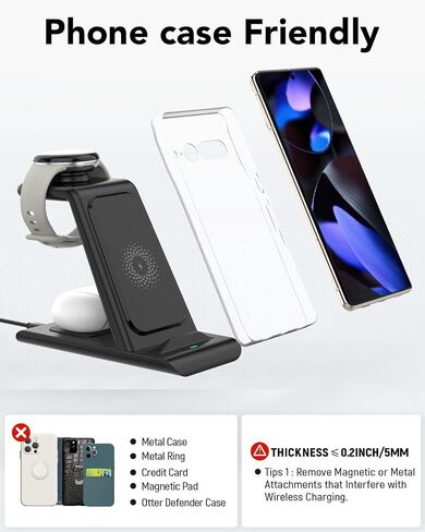 محطة شحن سريعة لاسلكية 3 في 1 لهاتف Google Pixel والساعة والسماعات in Saudi Arabia